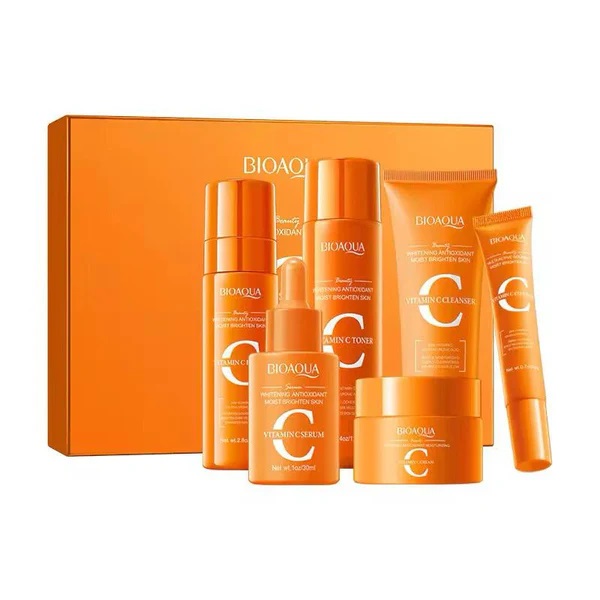 BIOAQUA 6-Piece Vitamin C Skin Care Set – Brightening, Whitening & Moisturizing Facial Kit